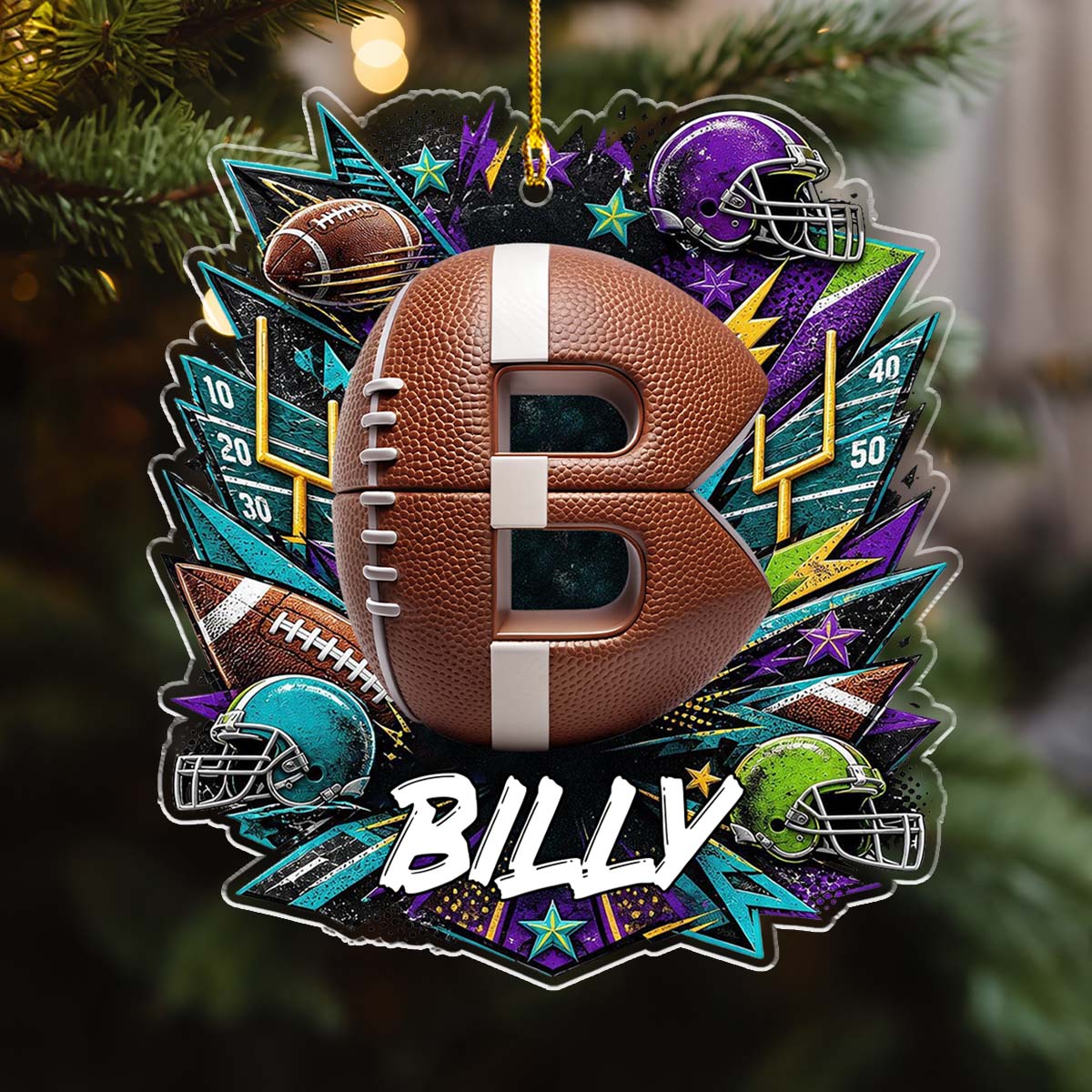 Custom Family Ornament, Christmas Gift for Family Members •  Game Day Star - Personalized Acrylic Ornament