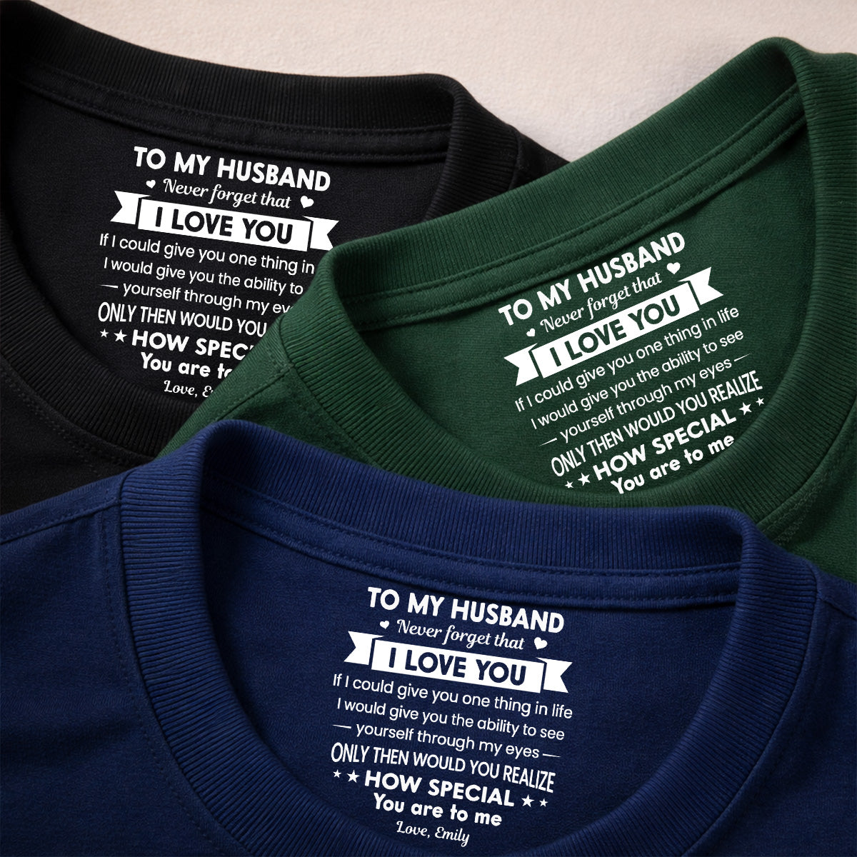 Custom Christmas Anniversary Keepsake Gifts For Husband • My Soul Found Yours - Personalized Inside Neck Print T-Shirt