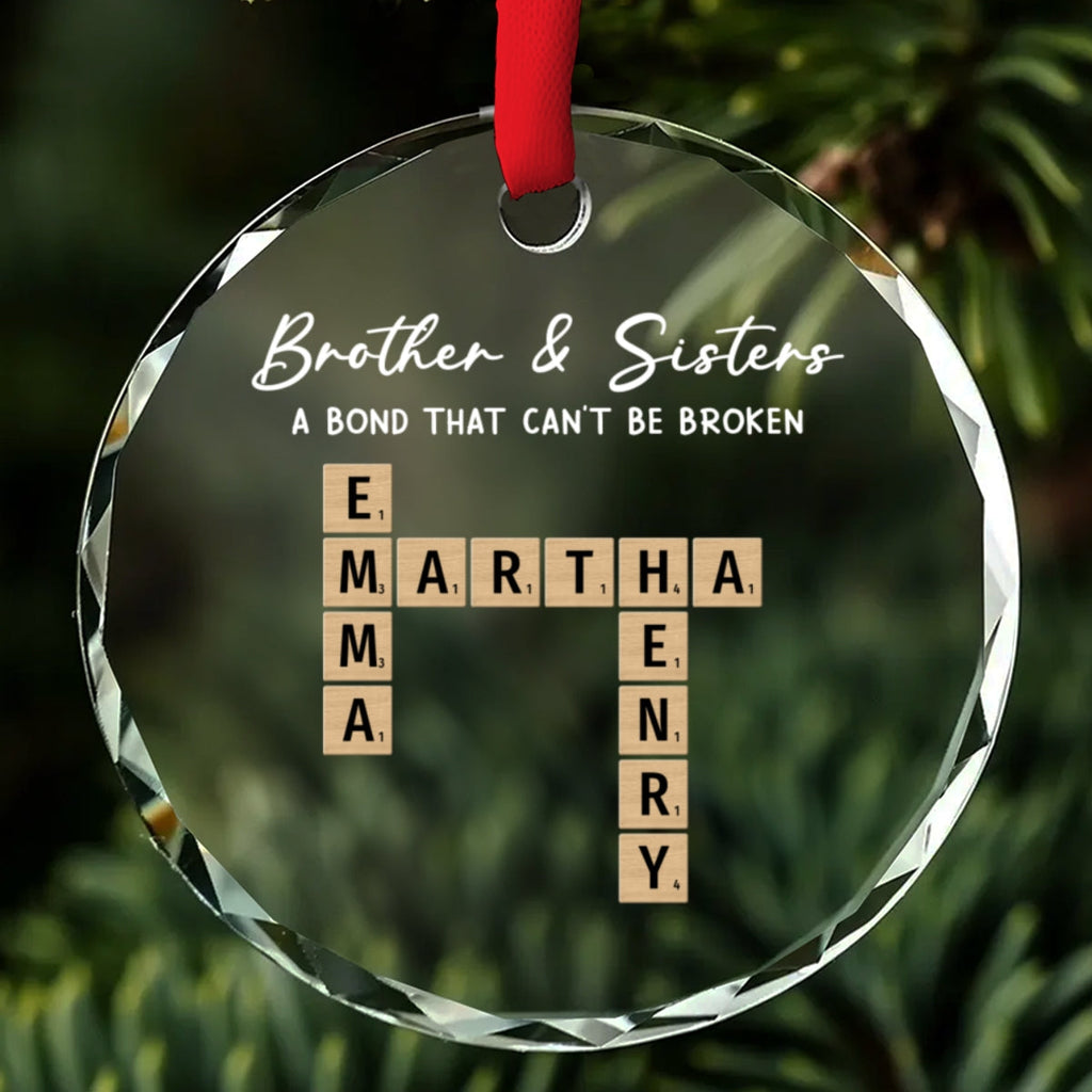 Custom Brothers & Sisters Christmas Ornament •  Siblings Make Ordinary Days Special - Personalized Glass Ornament
