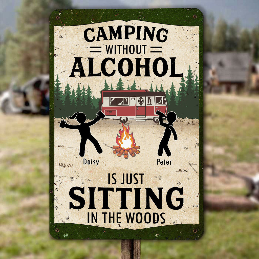 Custom Home & Wall Decor, Birthday & Christmas Gift • Wilderness Is Better With Whiskey - Personalized Metal Sign