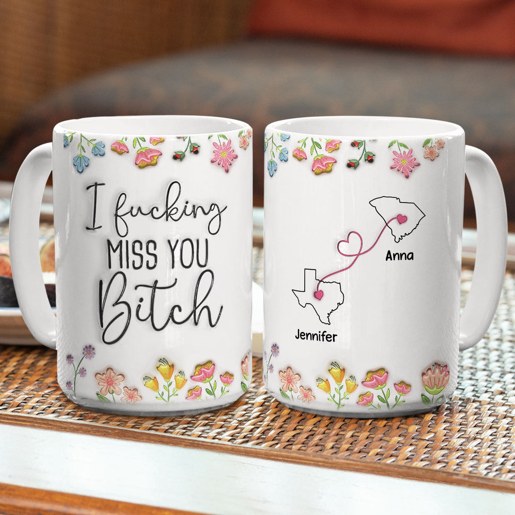 Custom Best Friend, Christmas & Birthday Friendship Keepsake Gift • Always Miss You - Personalized 3D Inflated Effect Mug