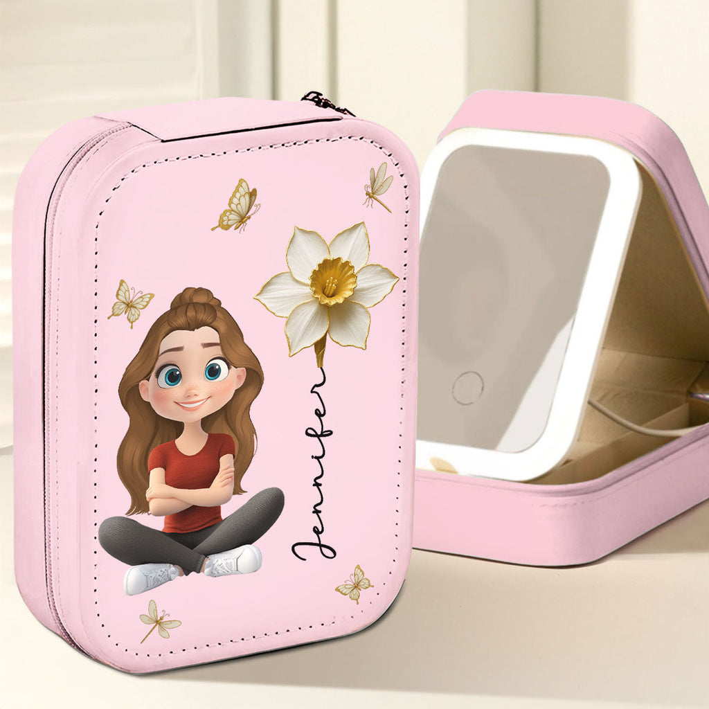 Floral Soul - Personalized Jewelry Box With LED Mirror
