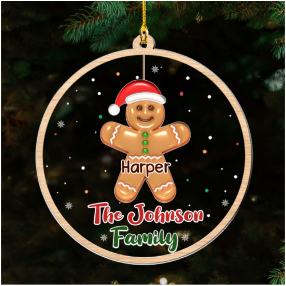 Custom Family Ornament, Christmas Gift for Family Members •  Home Wreath Christmas - Personalized 3D Inflated Effect Acrylic Ornament