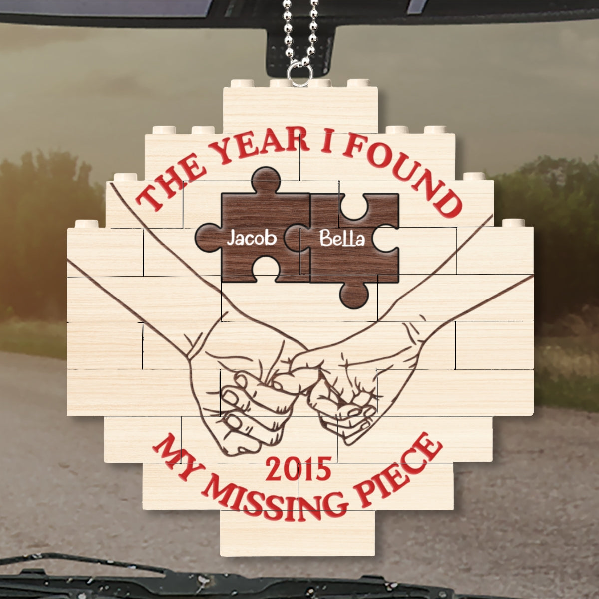 Missing Piece - Personalized Puzzle Car Ornament