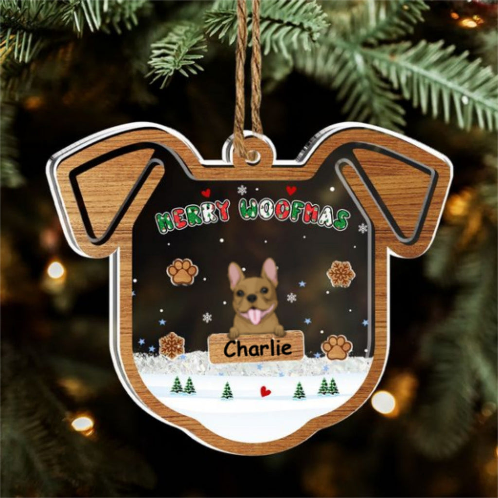 Custom Keepsake Christmas Ornament •  Merry Woofmas Ver 2 - Personalized Acrylic Shaker Ornament