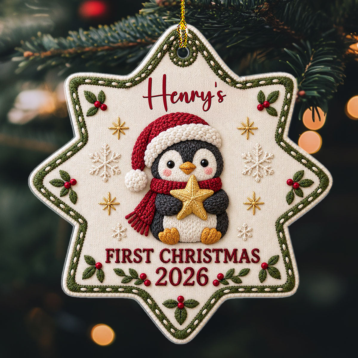 Custom Baby First Christmas Ornament for New Parents •  Little Christmas Miracle - Personalized Acrylic Ornament