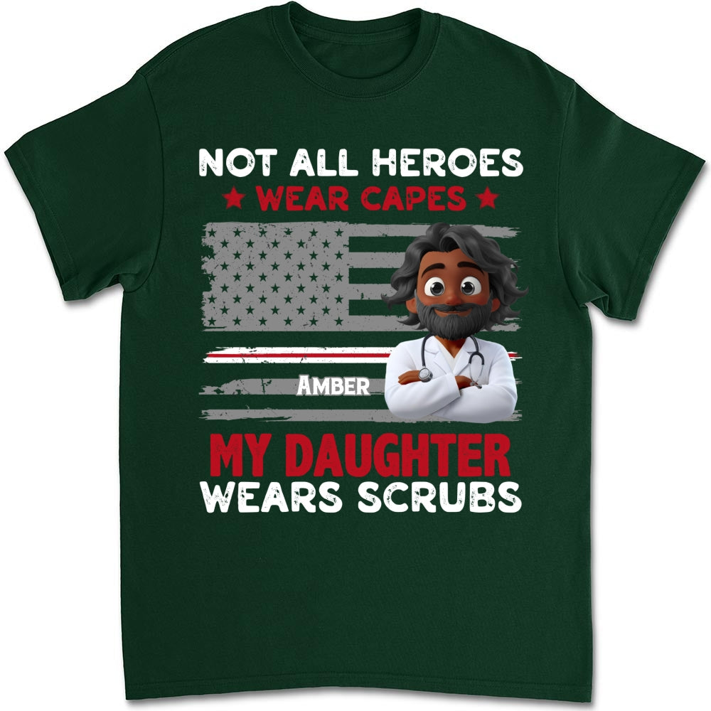 Custom Christmas & Birthday Gift for Dad, Grandpa • Not All Heroes Wear Capes - Personalized Shirt