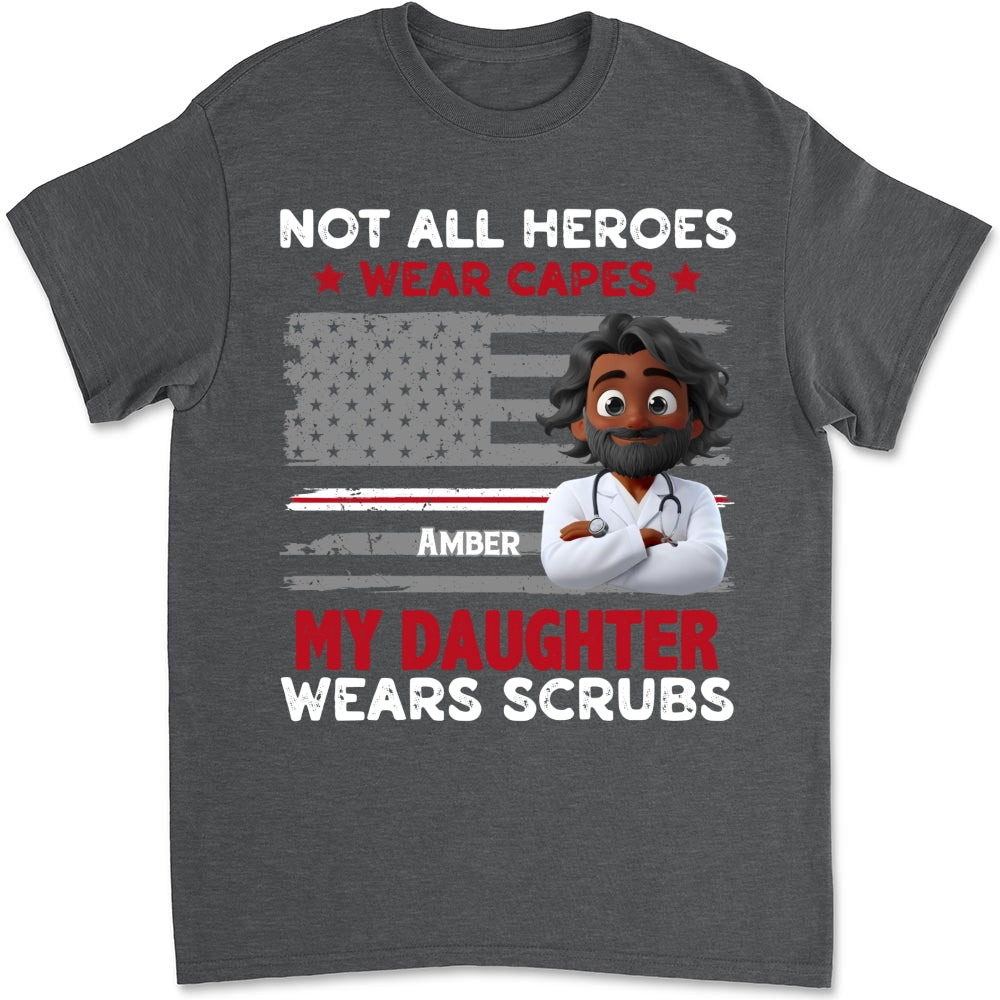 Custom Christmas & Birthday Gift for Dad, Grandpa • Not All Heroes Wear Capes - Personalized Shirt