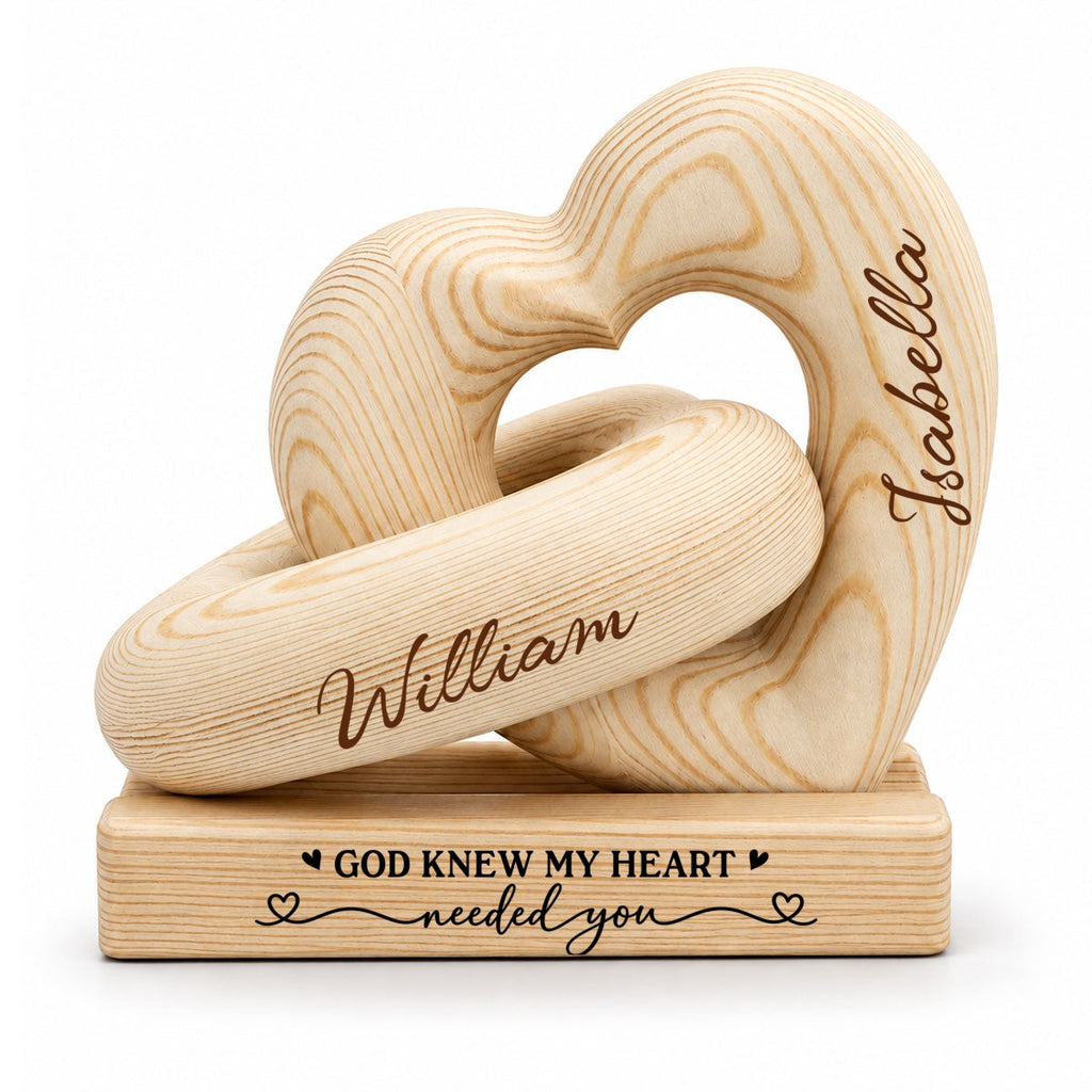 God Knew My Heart - Personalized Heart Sculpture With Base