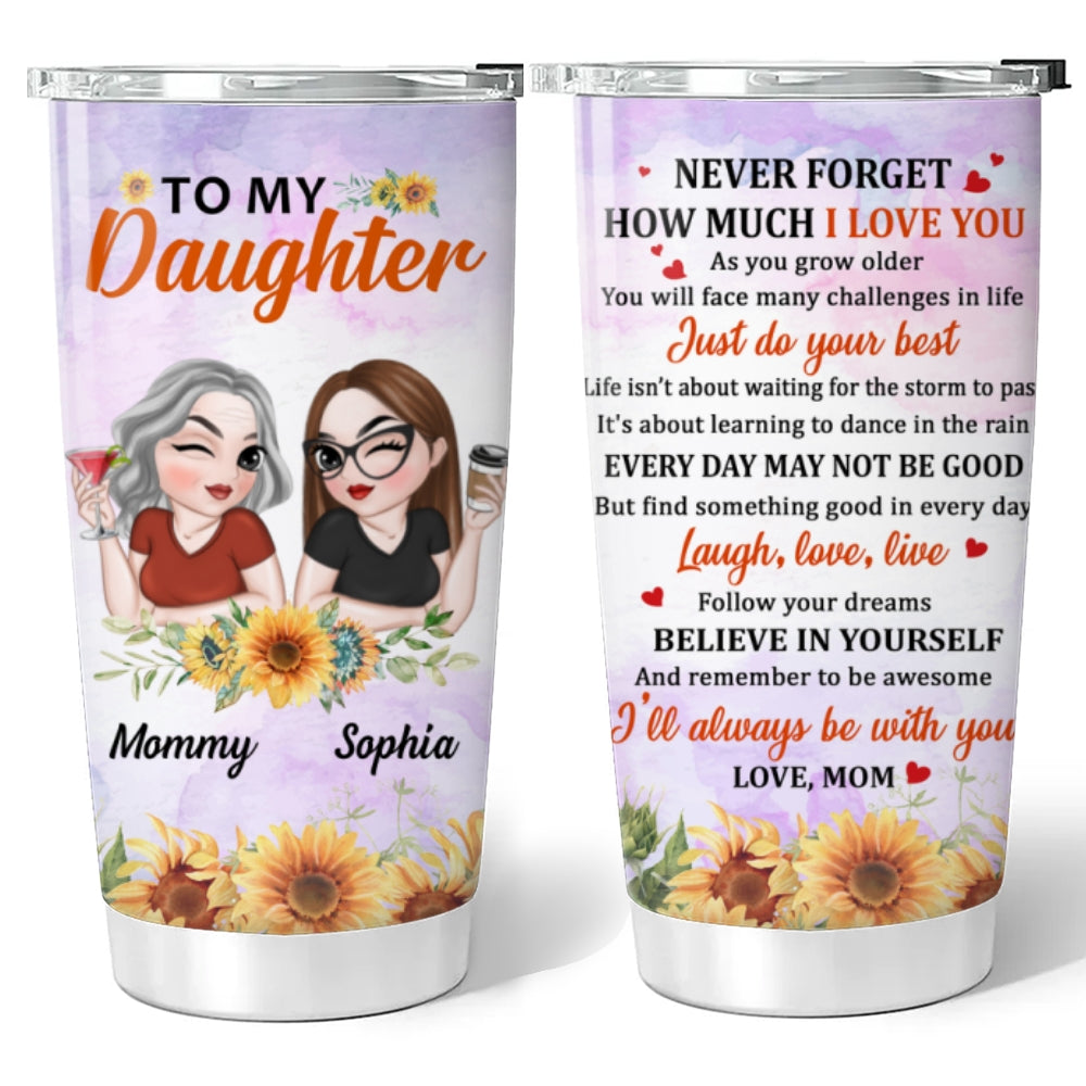 Custom Christmas Birthday Gifts For Daughter • How Much I Love You - Personalized Tumbler