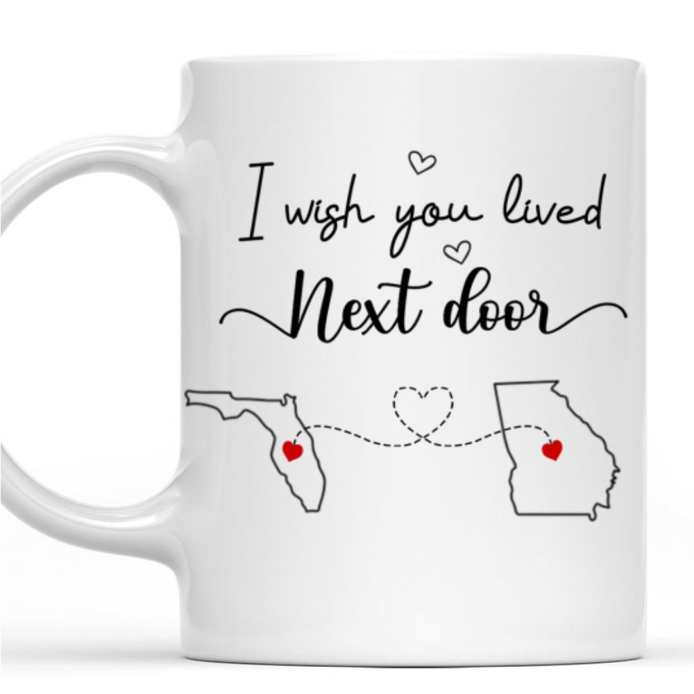 Custom Best Friend, Christmas & Birthday Friendship Keepsake Gift • I Wish We Lived Closer - Personalized Coffee Mug