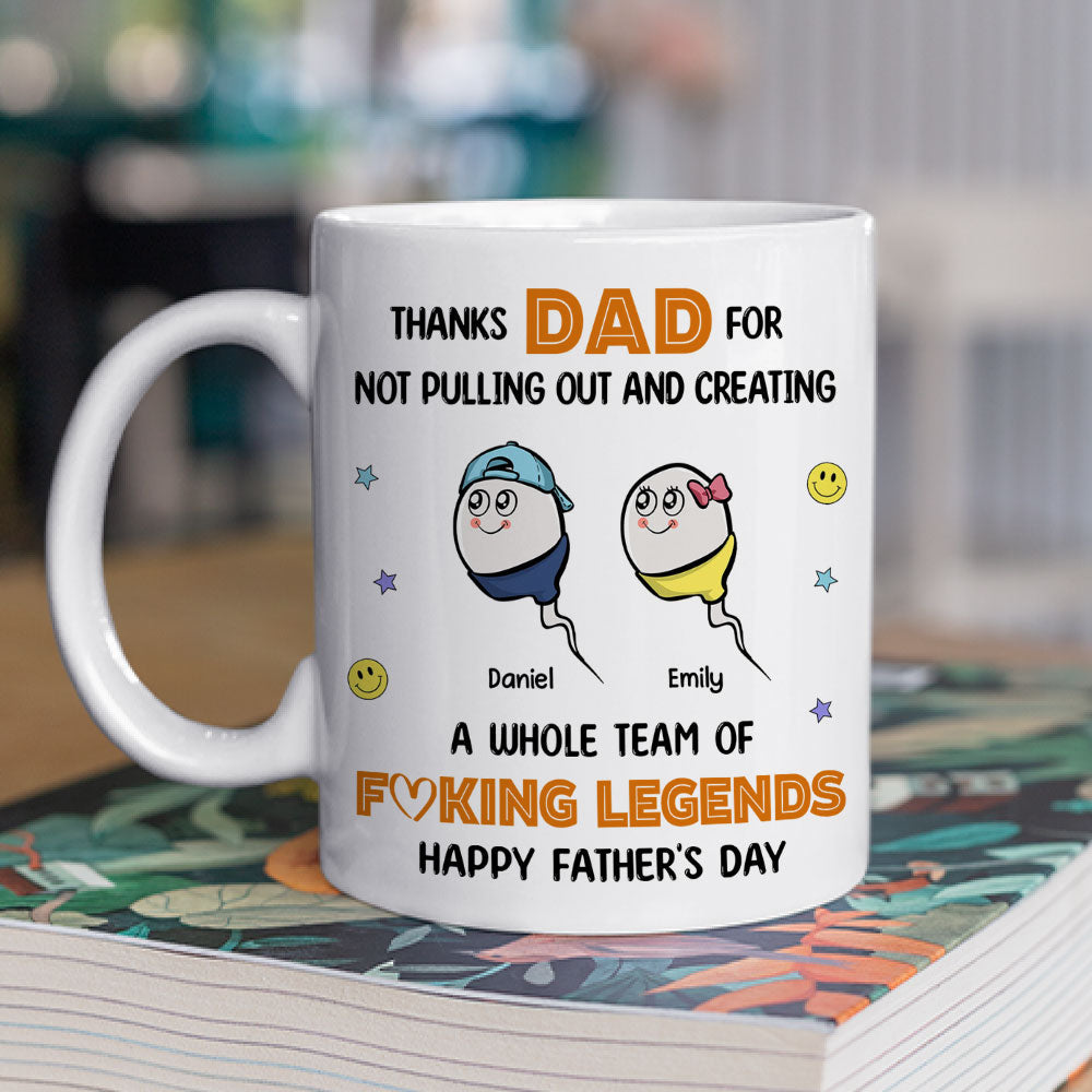 Custom Father's Day, Special Gift for Dad & Grandpa • Thanks Dad For Creating A Legend - Personalized Coffee Mug