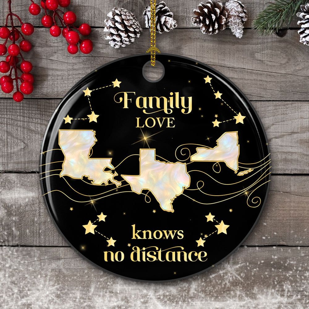 Custom Family Ornament, Christmas Gift for Family Members •  Family Love Star Version - Personalized Ceramic Ornament