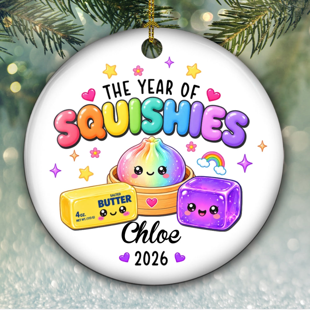Custom Cute Gift For Kids 2026 Dumpling Squishy Hunter • Squishy Lover - Personalized Ceramic Ornament