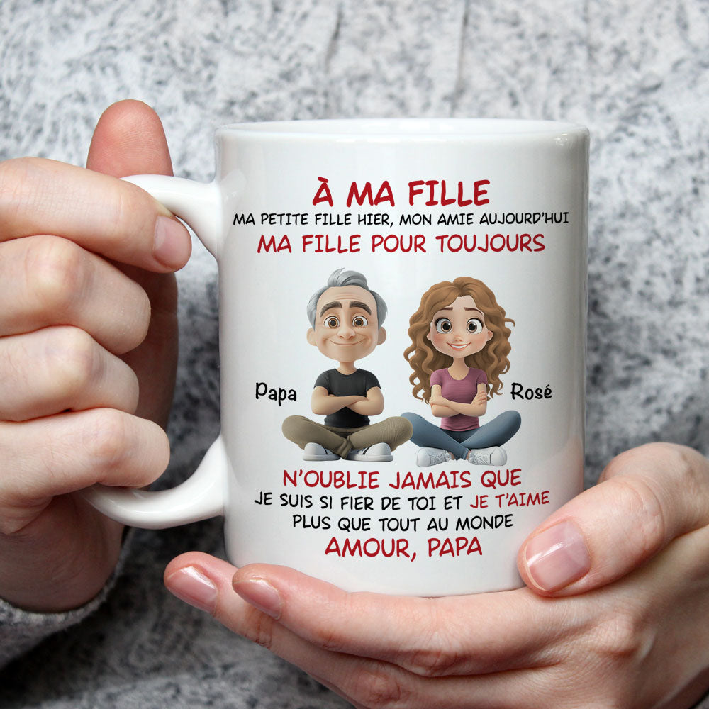 Custom Christmas & Birthday Gift for Daughter • À Ma Fille - Mug Personnalisé