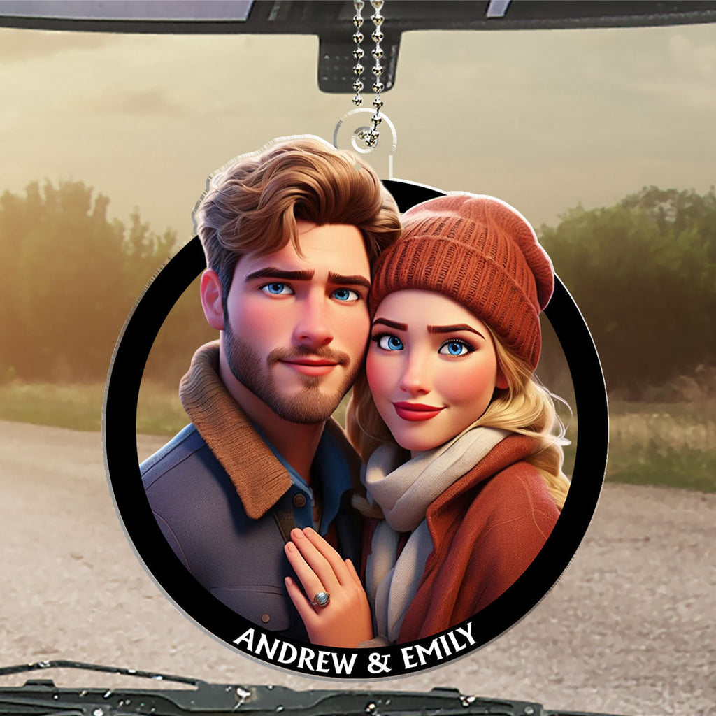 Cartoon Drive Safe My Love - Personalized Car Ornament