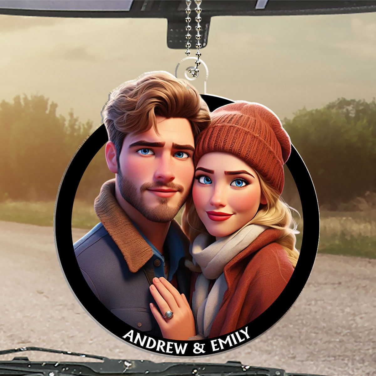 Cartoon Drive Safe My Love - Personalized Car Ornament