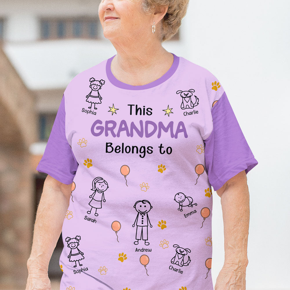 Custom Christmas & Birthday Gift for Grandma • This Grandma Is Ours - Personalized All-over-print T-shirt