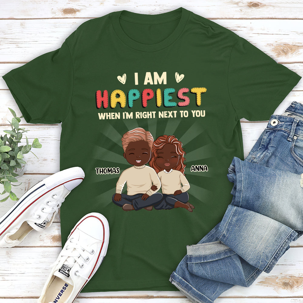 Custom Anniversary Keepsake Gifts For Couple • I Am Happiest When - Personalized Classic T-shirt