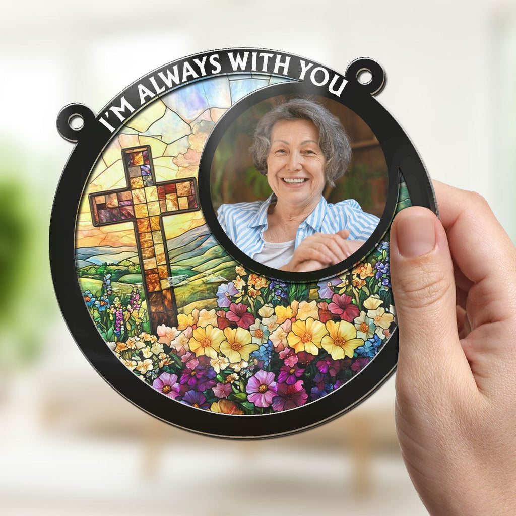 Custom Photo Memorial Hanging Decor, Remembrance Keepsake • Eternally In My Heart - Personalized Suncatcher