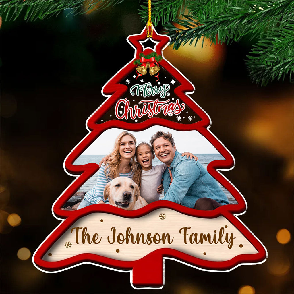 Custom Photo Family Ornament, Christmas Gift for Family Members • Winter Wonderland - Personalized Acrylic Ornament