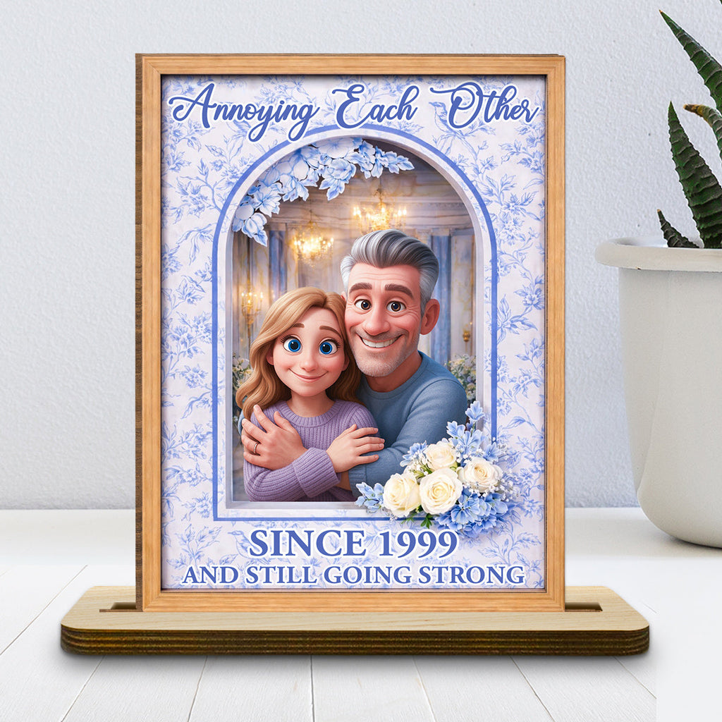 Custom Decor for Wife, Gift for Her • Our Love Our Journey - Personalized 2-Layer Wood Plaque With Flat Base