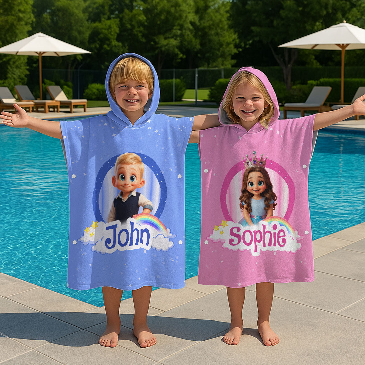 Sparkle Like A Star - Personalized Hooded Beach Towel