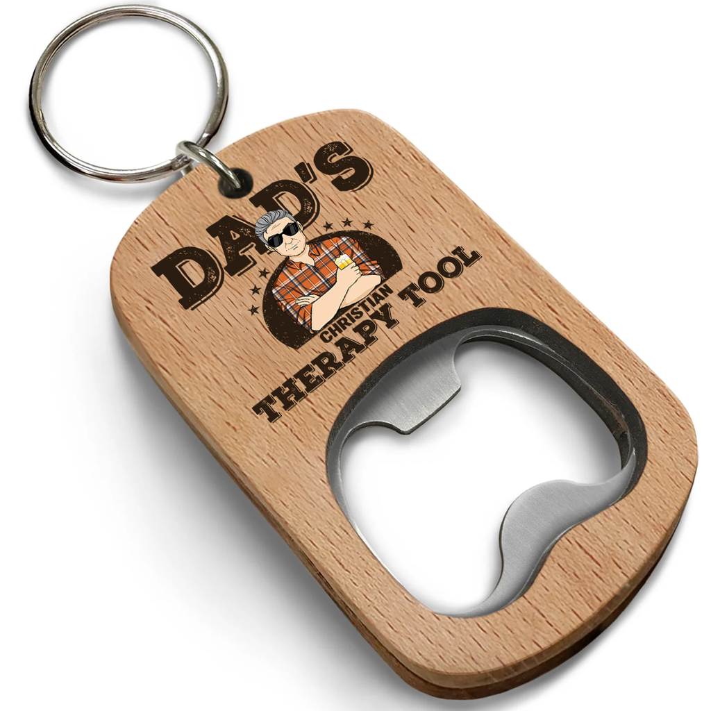 Dads Survival - Personalized Bottle Opener Keychain