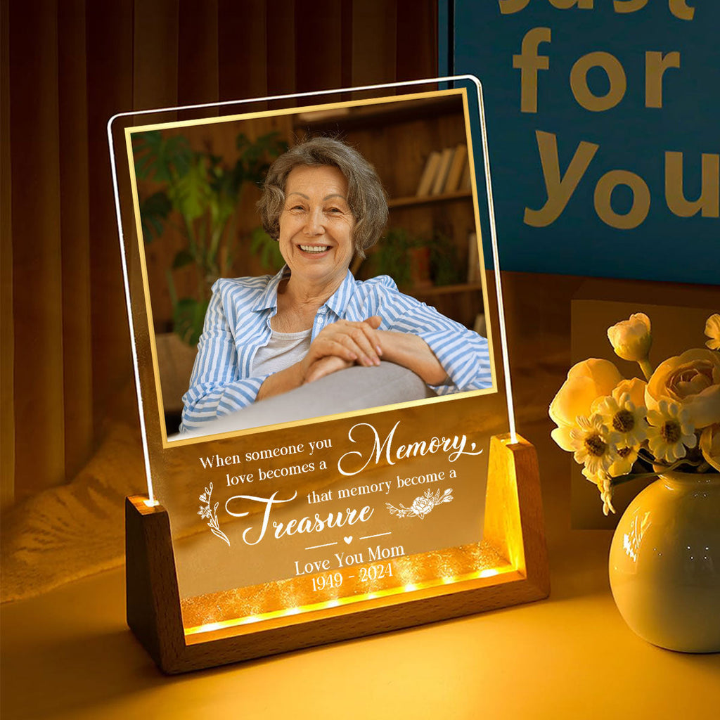 Custom Photo Memorial Gift, Sympathy Keepsake For Loved Ones • Love Turns Into Treasured Memories - Personalized Night Light
