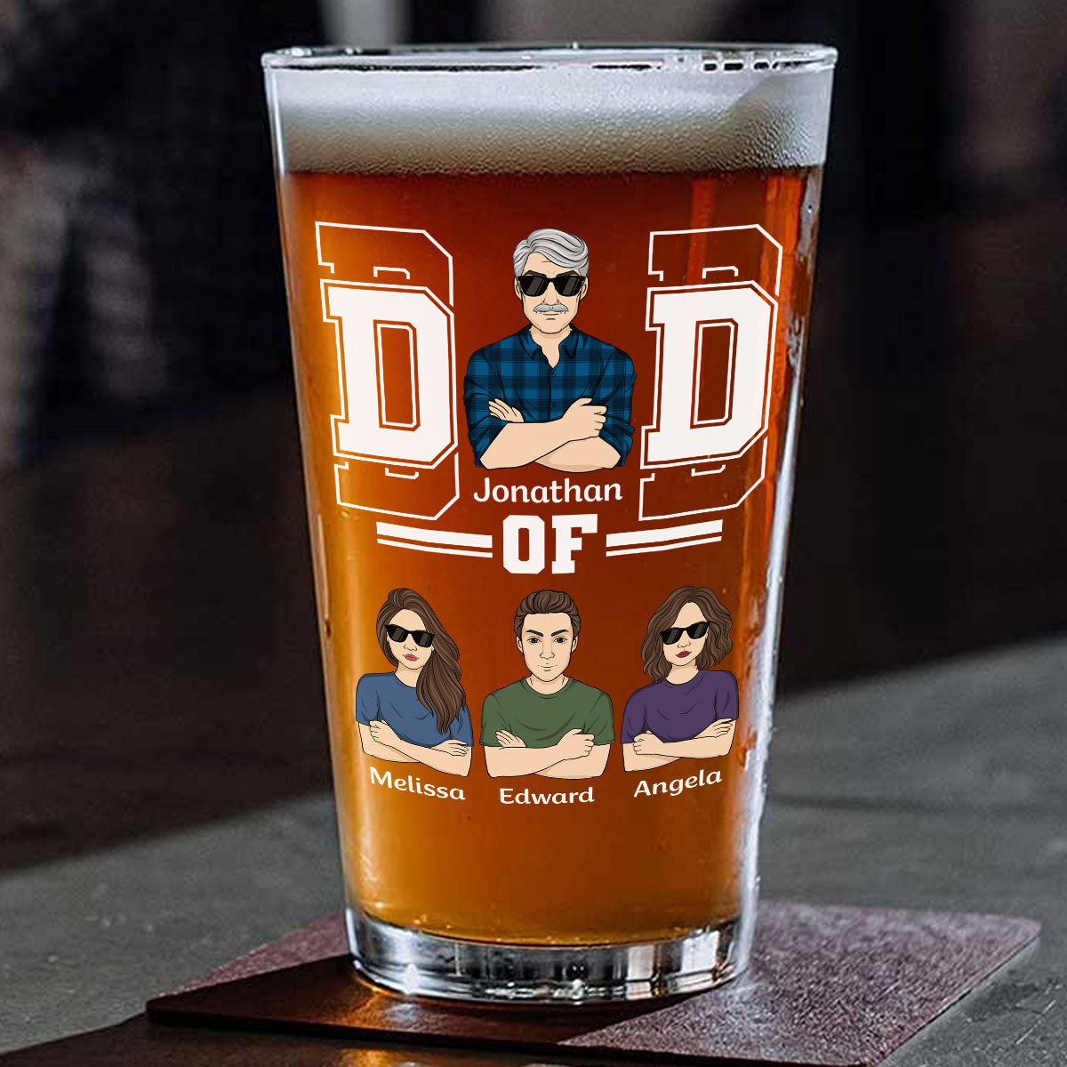 The Greatest Dad - Personalized Beer Glass