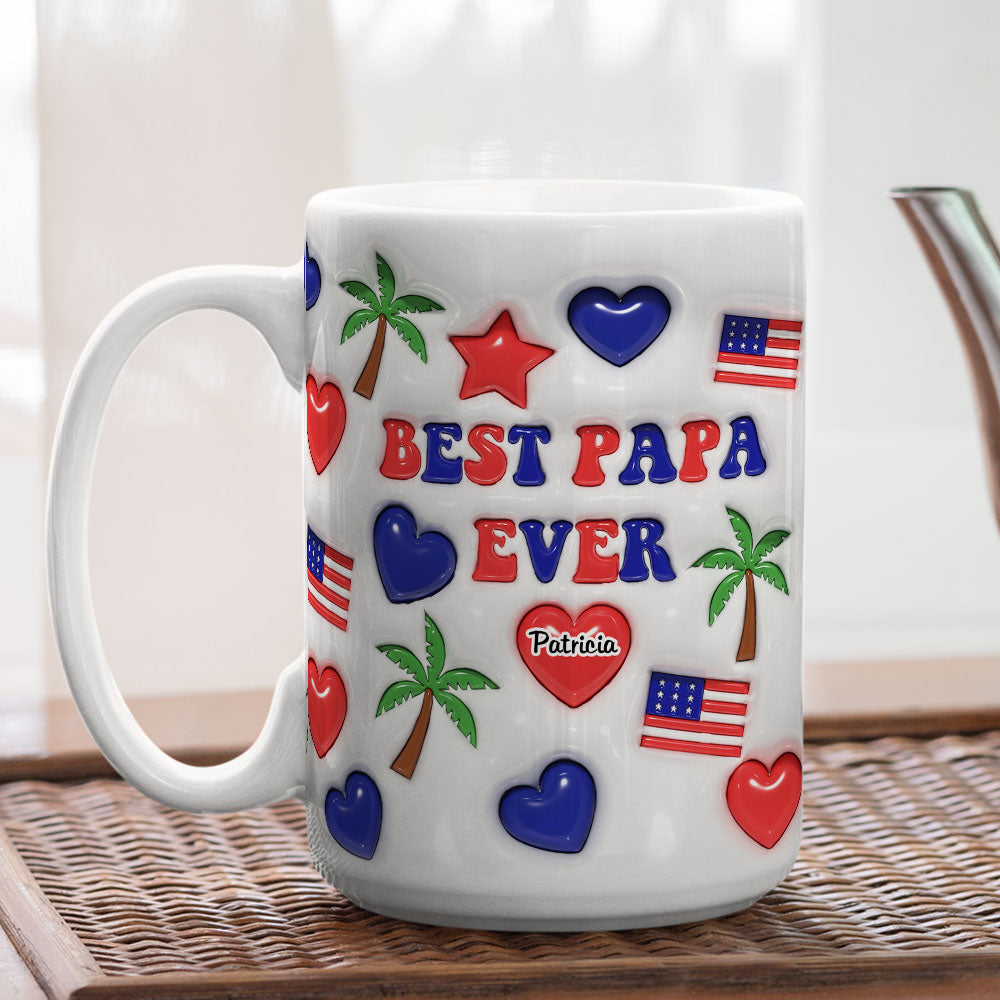 Custom Christmas & Birthday Gift for Dad • Best Dad Ever - Personalized 3D Inflated Effect Mug