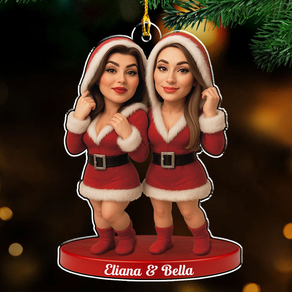Custom Photo Friendship Christmas Ornament, Best Friend Gift • Smiles And Style - Personalized Acrylic Ornament