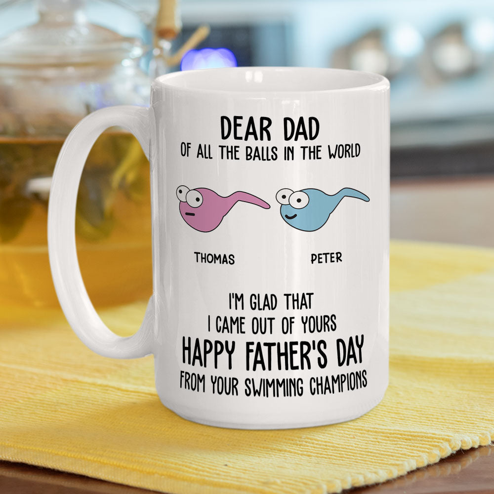 Custom Father's Day, Special Gift for Dad & Grandpa • Swimming Champions - Personalized Coffee Mug