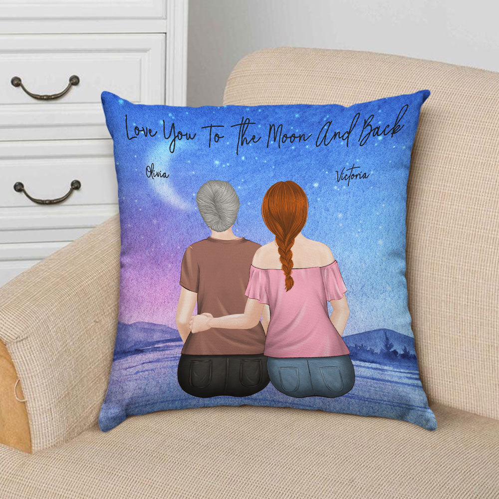 Mother And Daughter Forever Linked Together - Personalized Throw Pillow