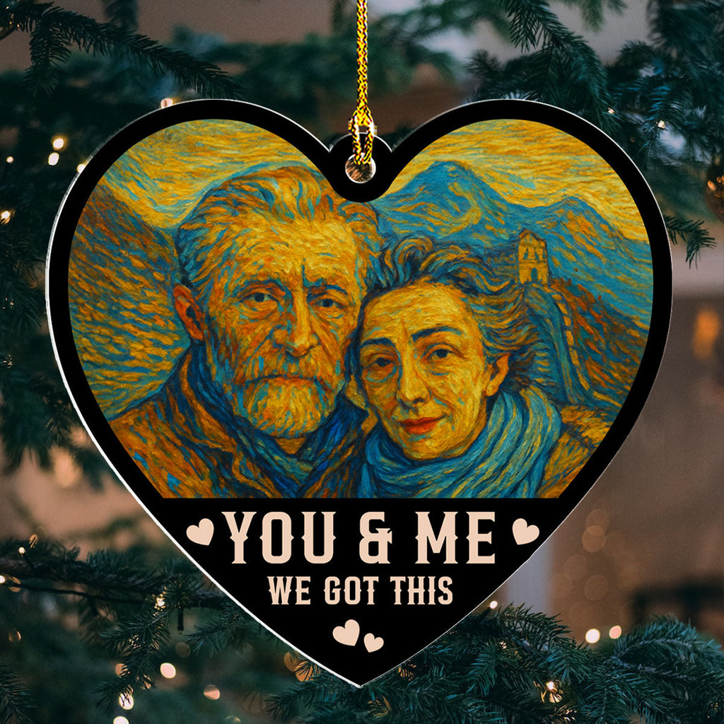 Custom Photo Couple Christmas Ornament, Anniversary Gift • No Refunds Just Love - Personalized Acrylic Ornament