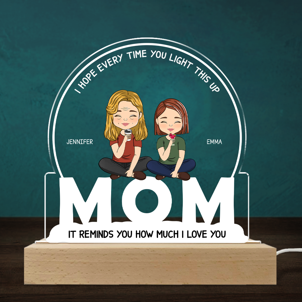 Custom Gift for Mom Grandma, Mother's Day Birthday • How Much I Love You - Personalized LED Light