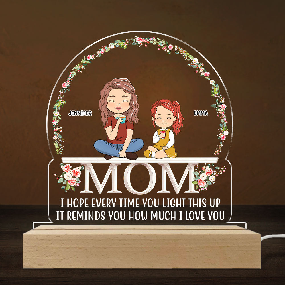 Custom Gift for Mom Grandma, Mother's Day Birthday • How Much We Love You - Personalized LED Light