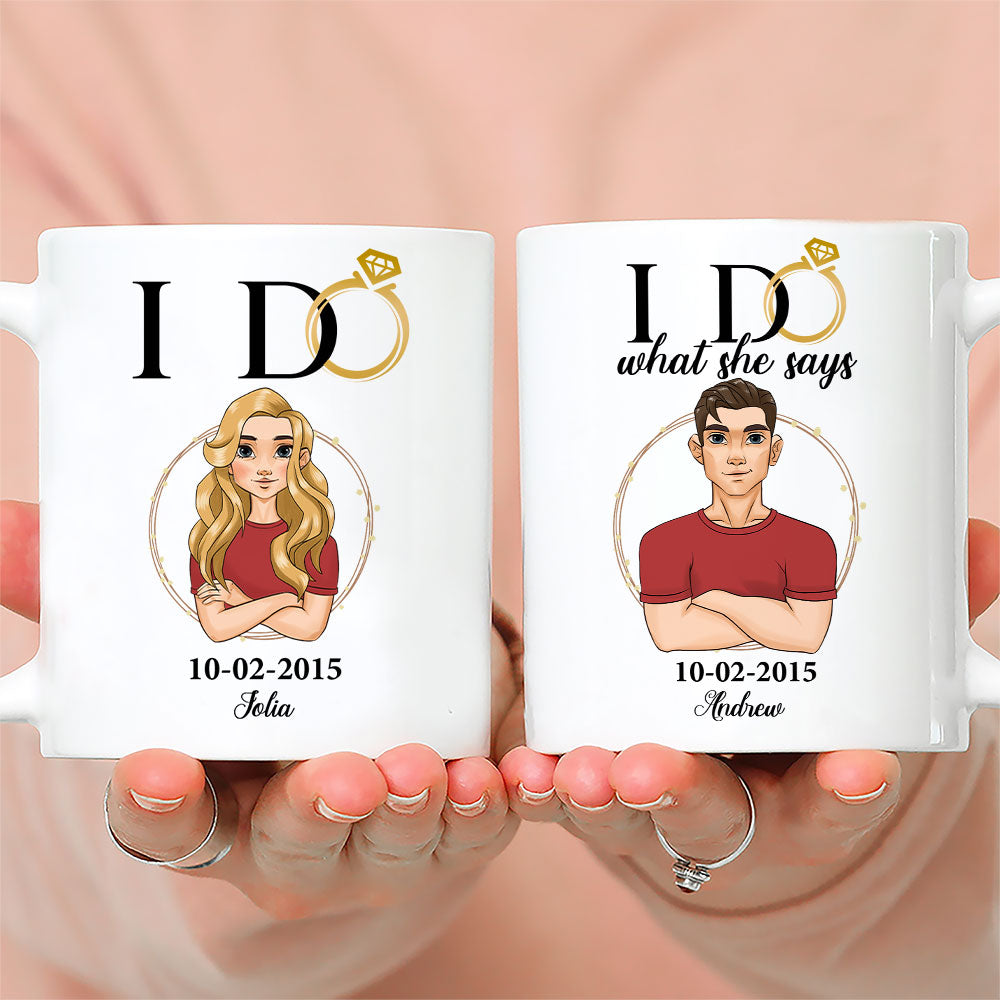 Custom Anniversary Keepsake Gifts For Couple • I Do - Personalized Coffee Mug