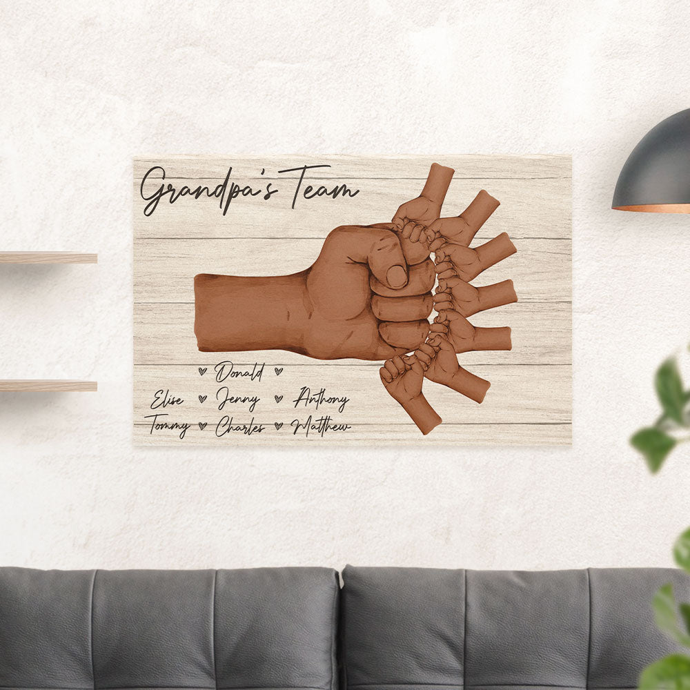 Daddy And Kids Together We Are A Team - Personalized Poster