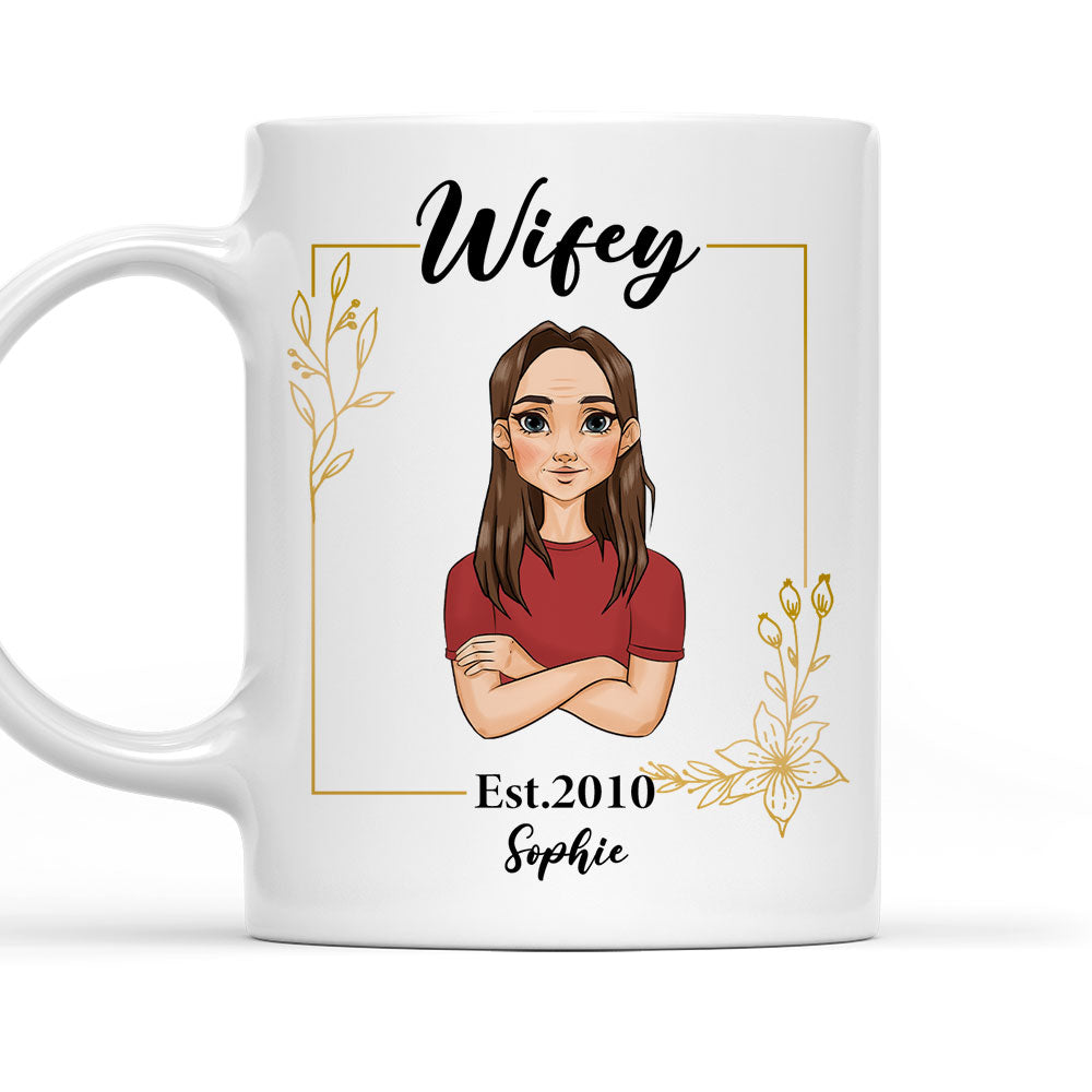 Custom Anniversary Keepsake Gifts For Couple • Hubby Wifey - Personalized Coffee Mug