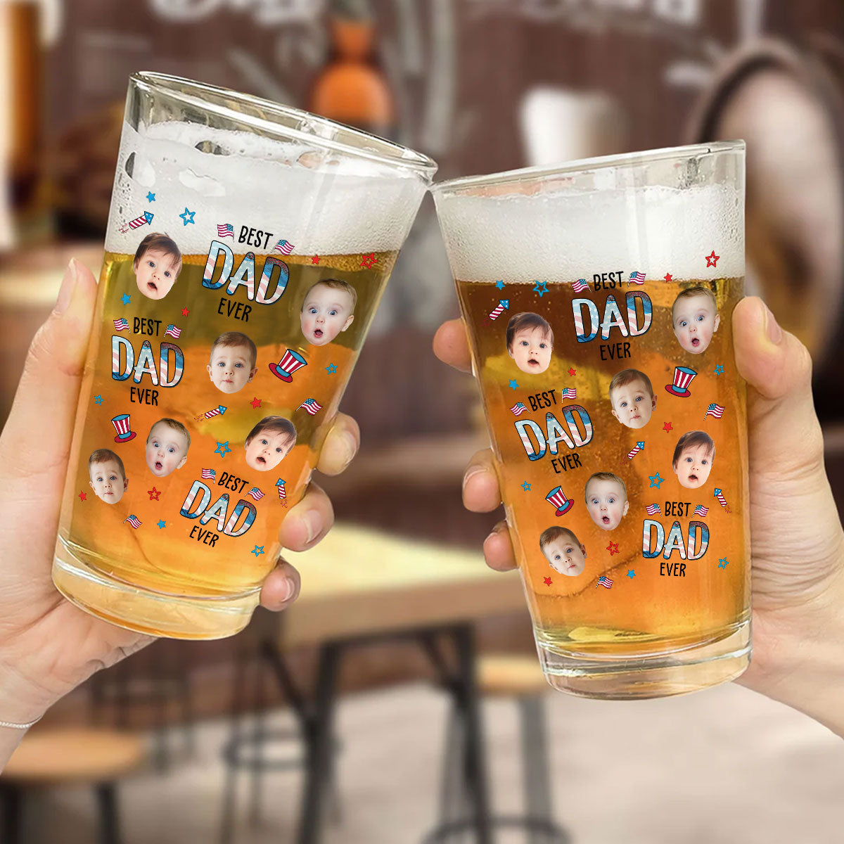 Best Dad In USA - Personalized Beer Glass