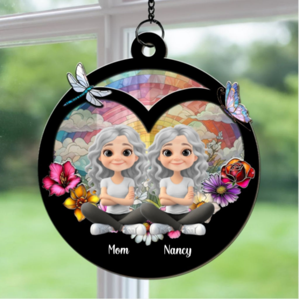 Custom Hanging Decor for Mom Daughter, Mother's Day Gifts • Together Forever - Personalized Suncatcher