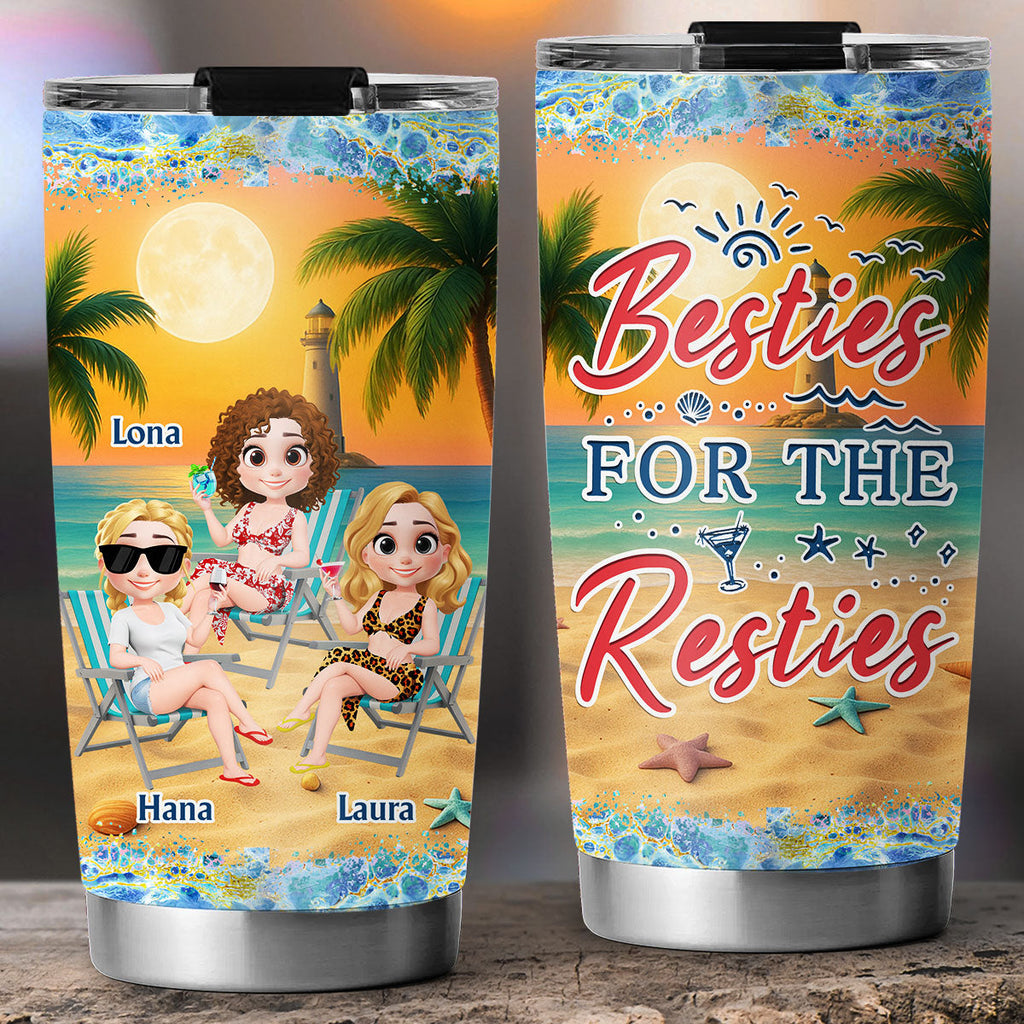 Custom Christmas Birthday Gifts For Best Friend • I Love You To The Beach And Back Best Friends - Personalized Tumbler