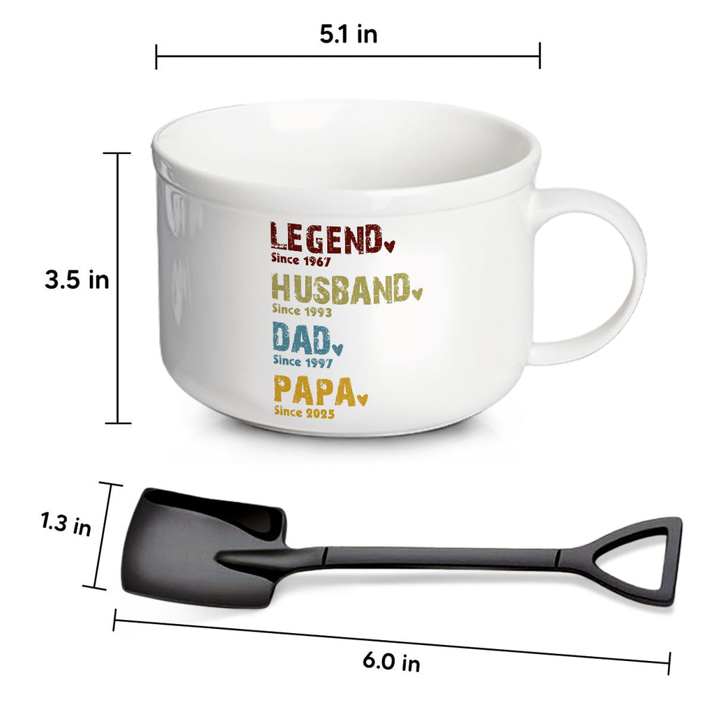 Legend, Husband, Dad, Grandpa - Personalized Ceramic Bowl