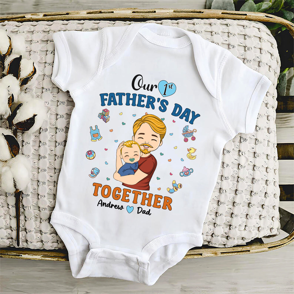 1st Fathers Day Together - Personalized Onesie