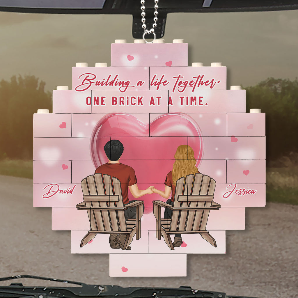One Brick At A Time- Personalized Puzzle Car Ornament