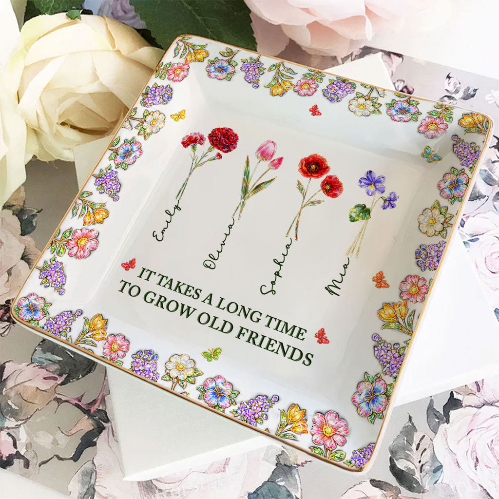 Custom Trinket Dish Gift for Friend, for Soul Sister • My Real Friends Sisters - Personalized 3D Effect Jewelry Dish