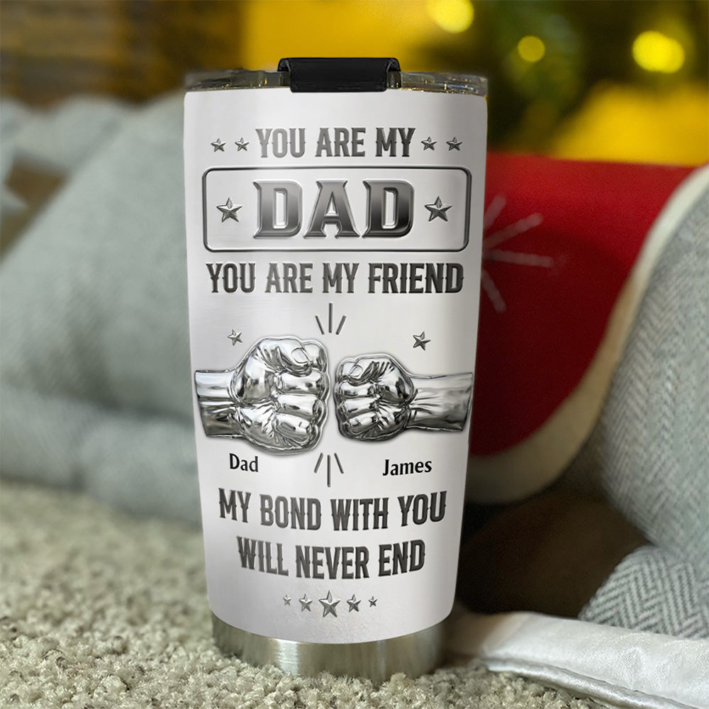 Custom Father's Day Birthday Gifts For Dad • Dad Son Forever Bond - Personalized 3D Effect Tumbler