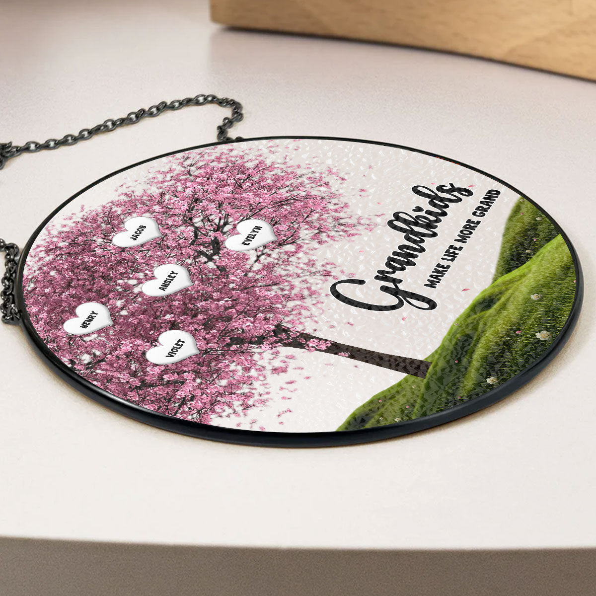 Custom Name Grandma Hanging Decor, Mother's Day Birthday Gifts • Grandma Life - Personalized Window Hanging Suncatcher