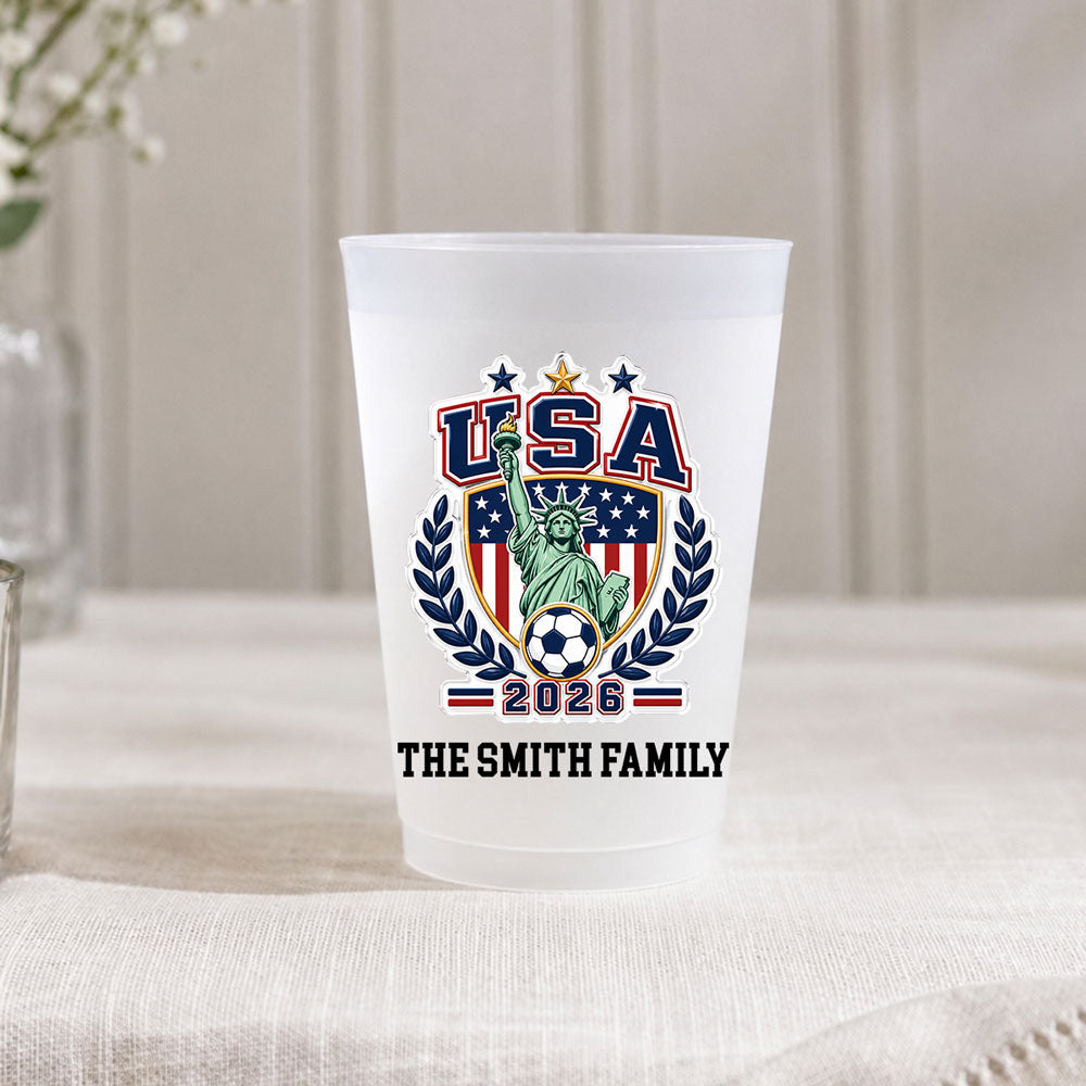 Family Football - Personalized Frosted Cup